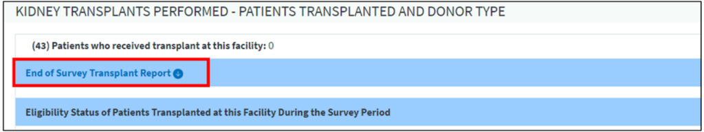 Downloadable Reports available on View Facility Form 2744 screen for Transplant Facilities in EQRS.